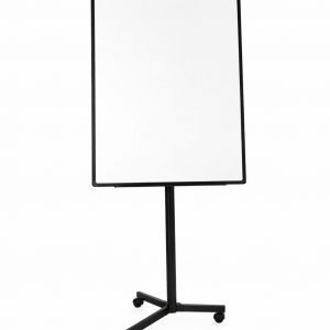 TABLEAU CHEVALET MAGNETIQUE AVEC 3 ROUES NOIR & BLANC 70*100