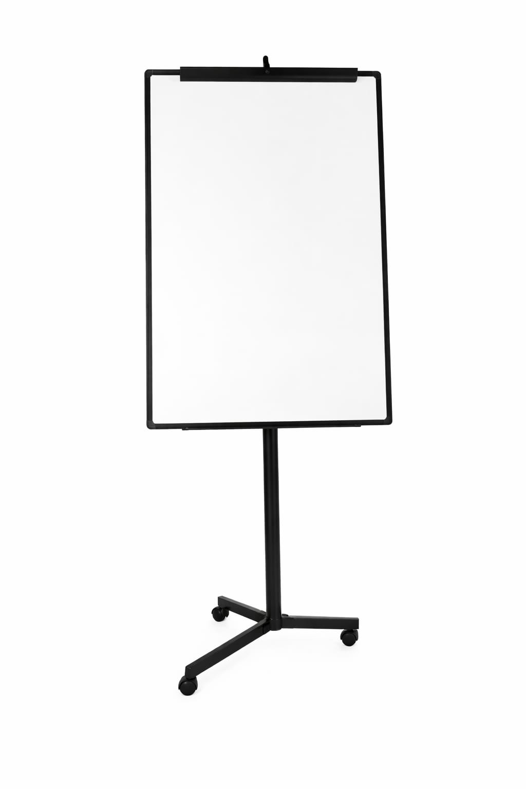 TABLEAU CHEVALET MAGNETIQUE AVEC 3 ROUES NOIR & BLANC 70*100