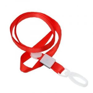 CORDON DE BADGE 10MM ROUGE