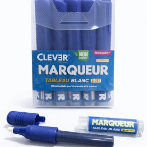 Marqueur Tableau Rechargeable 400M BLEU CLEVER