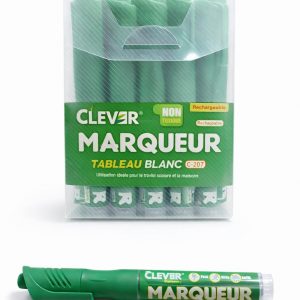 Marqueur Tableau Rechargeable 400M VERT CLEVER