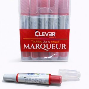 Marqueur Tableau Rechargeable 800M ROUGE CLEVER