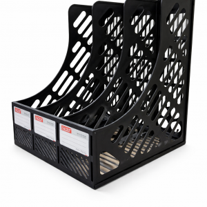 PORTE REVUE EN PLASTIQUE 3 TIERS A618 - NOIR