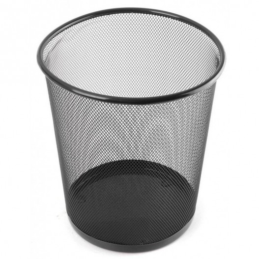 CORBEILLE A PAPIER DE BUREAU METAL NOIR PM