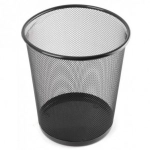 CORBEILLE A PAPIER METAL NOIR GM