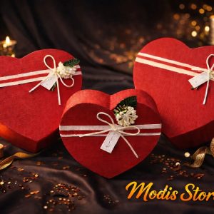 BOX CADEAU COEUR ROUGE 3 PCS