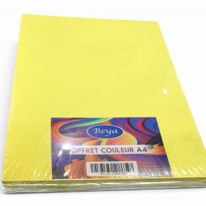 RAME PAPIER COULEUR JAUNE PASTEL A4 BEYA