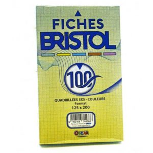FICHES BRISTOL PM 5*5 COULEUR- OSCAR