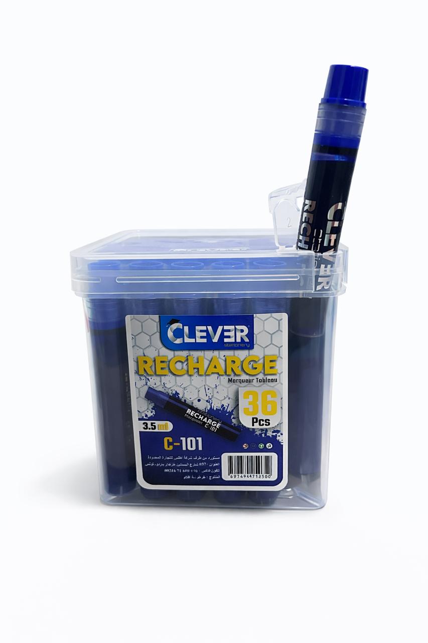 PAQUET DE 36 RECHARGES MARQUEUR TABLEAU CLEVER BLEU 400M