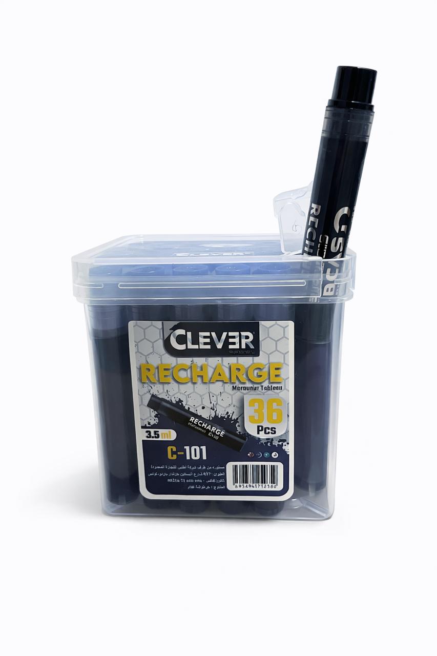 PAQUET DE 36 RECHARGES MARQUEUR TABLEAU CLEVER NOIR 400M