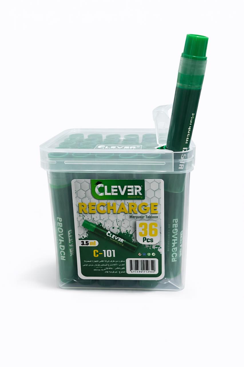 PAQUET DE 36 RECHARGES MARQUEUR TABLEAU CLEVER VERT 400M