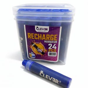 PAQUET DE 24 RECHARGES MARQUEUR TABLEAU CLEVER BLEU 800M