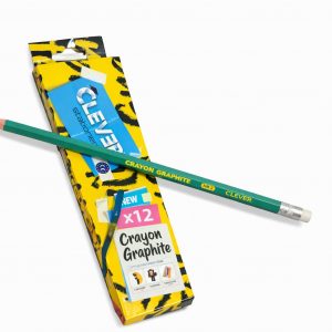 12 CRAYON NOIR AVEC GOMME CLEVER