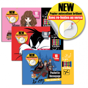 POCHETTE DECOUPAGE PAPIER AUTOCOLLANT 10F UNI PM SELECTA