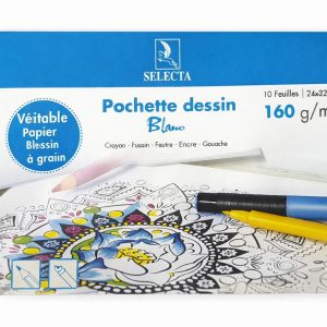 POCHETTE DESSIN CONSON BLANC 160G