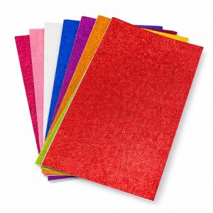 10 Papier Mousse Glitter Pailletée Autocollante Multicolore A2