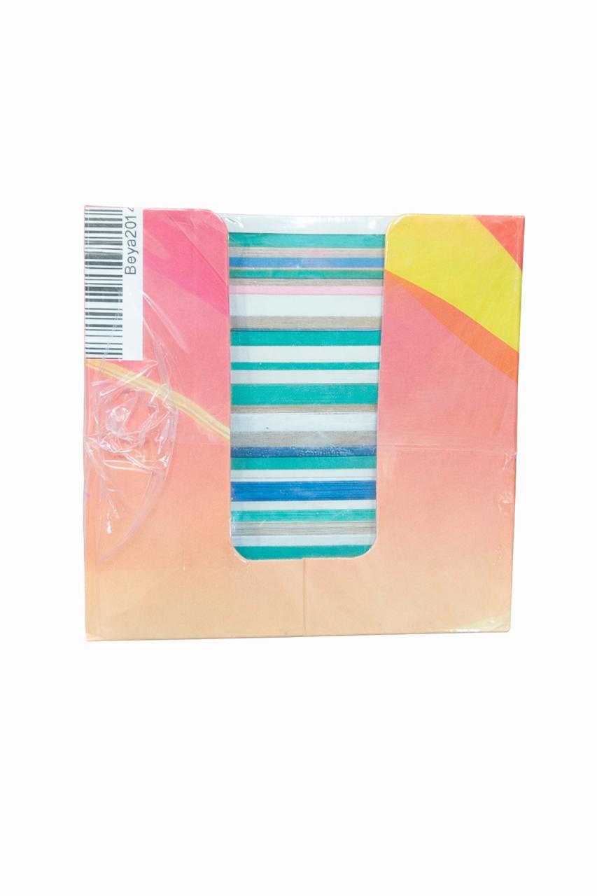 Bloc cube en carton avec charge papier couleur