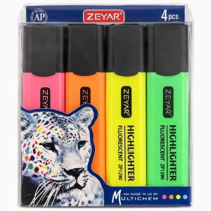 MARQUEUR FLUO 4 PCS ZEYAR