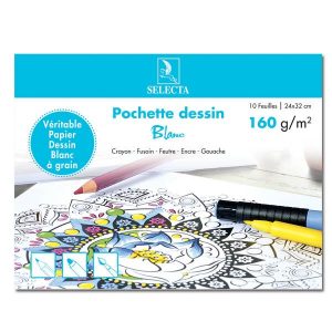 POCHETTE CANSON JA 24x32 160° 10F blanc